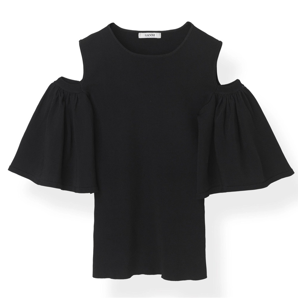 NWT Ganni Black Evangel Top Size S